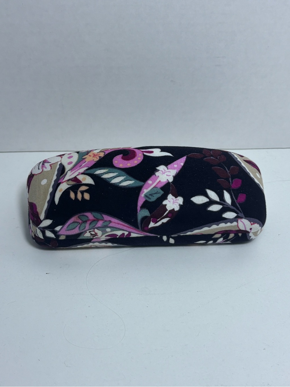 Vera Bradley Quilted Floral Eyeglass Case - Black, Purple & Cream
